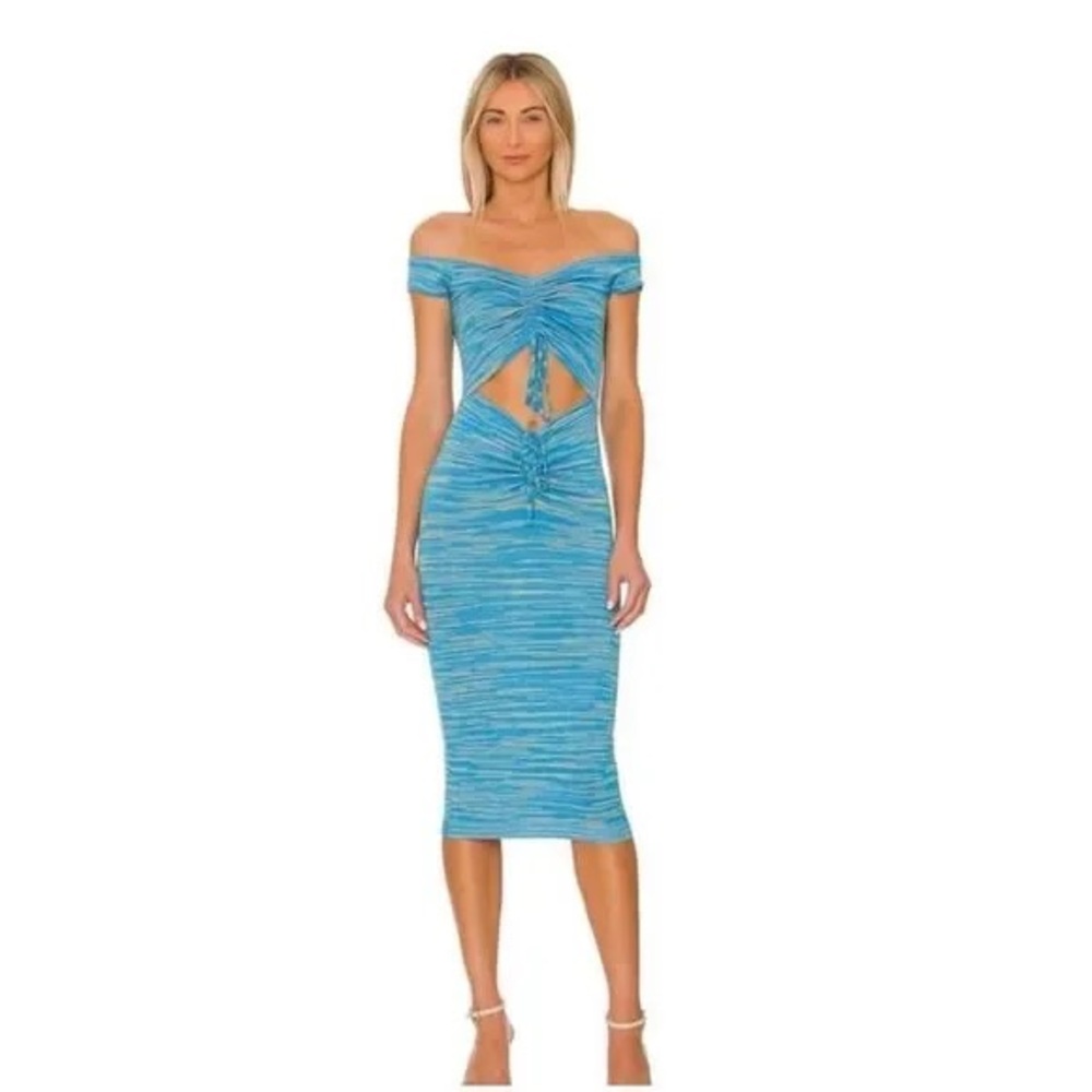 Lovers + Friends Blue Cutout Midi Dress